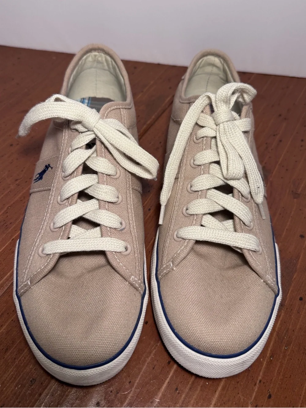 RALPH LAUREN POLO Clifton Khaki Canvas Sneakers/Shoes - Men's Size 9.5D